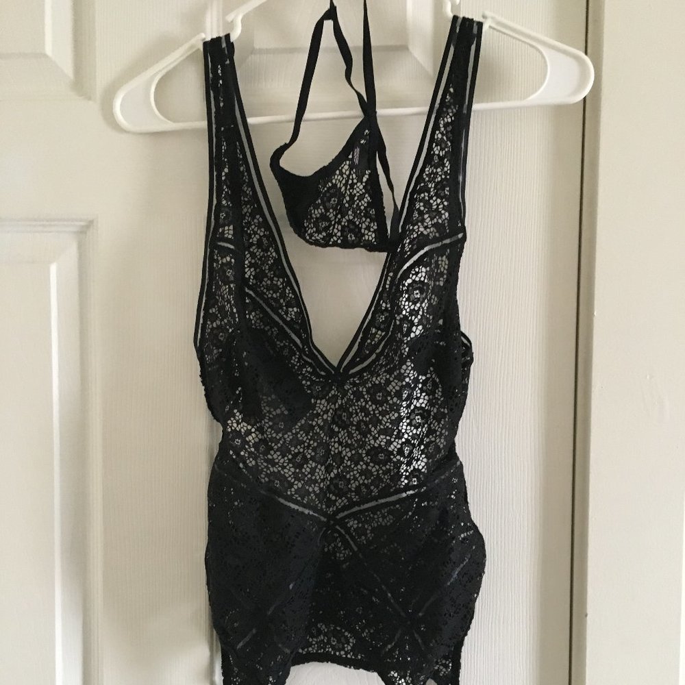 Victoria's Secret Black Lace Teddy Sz XS NWOT